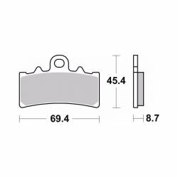 Pastillas delanteras Brembo Fantic Caballero 500 medidas