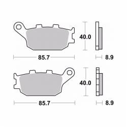 Pastillas traseras Brembo Suzuki DL 650 V-Strom 04-11 medidas