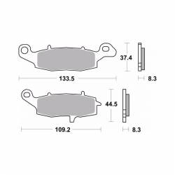 Pastillas Delanteras Izq. Brembo Kawasaki KLE650 Versys 06-14 medidas