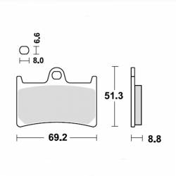 Pastillas Delanteras TRW Yamaha Tracer 9 medidas