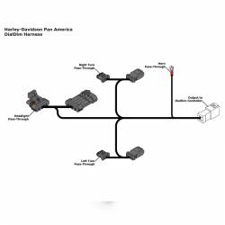 Adaptador cableado DENALI DialDim Harley-Davidson Pan America 1250 esquema