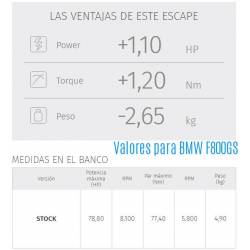 Escape MIVV Oval Titanio datos de BMW F 800 GS